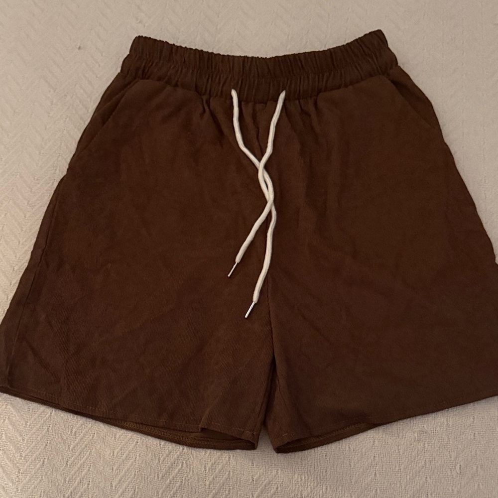 ROMWE Men's Dark Brown Athletic Shorts